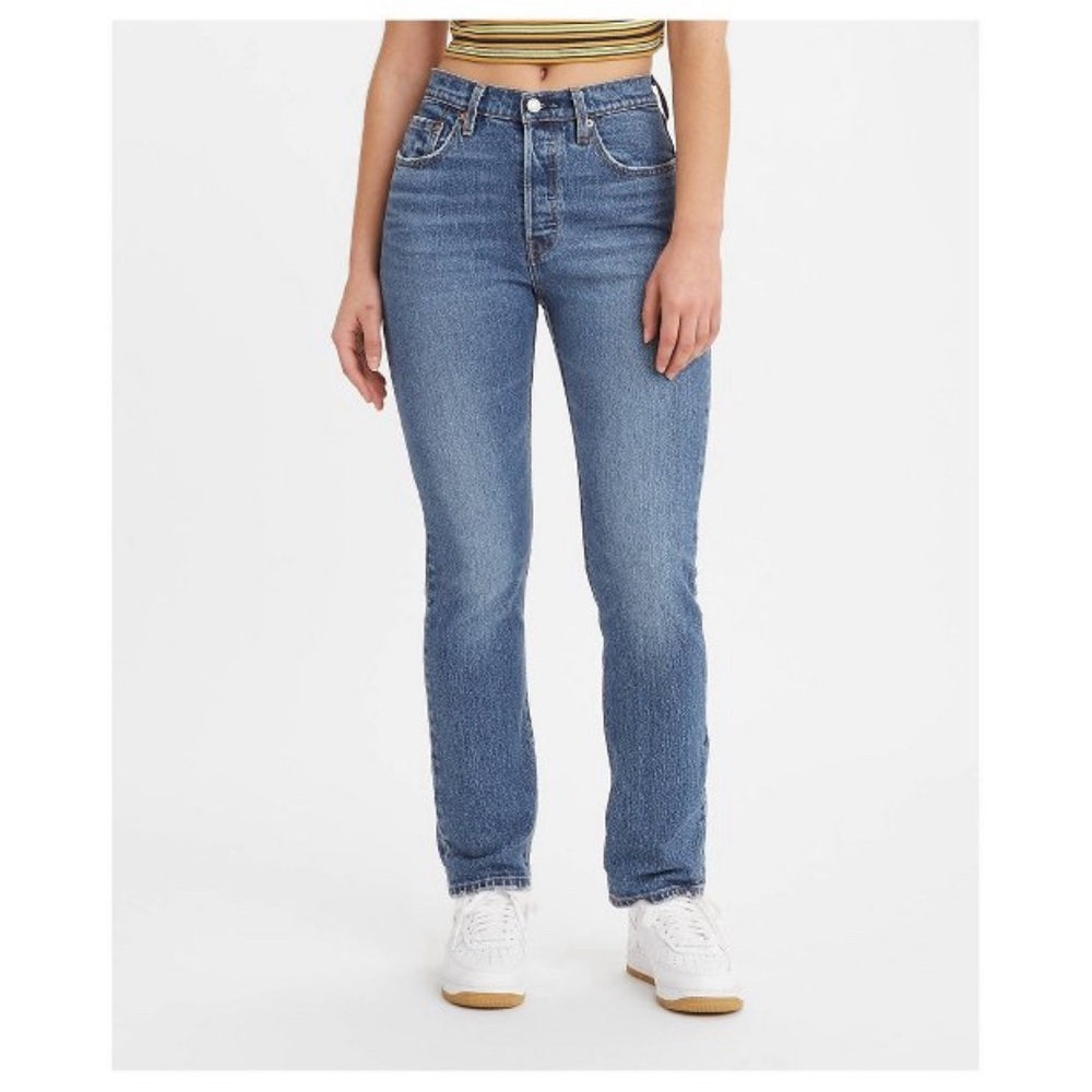 Levis women's 501 high rise straight jeans salsa in sequence NWT